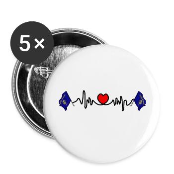 Herzfrequenz-Cardio für Oregon - Buttons klein 25 mm (5er Pack) - Weiß - Vorne