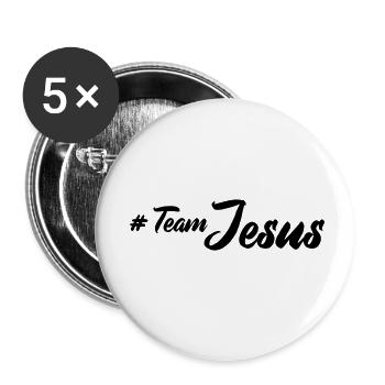 Team Jesus - Buttons small 1''/25 mm (5-pack) - white - Front