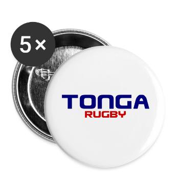 Tonga Rugby Logo - Pacific - Polynesia - South Seas - Buttons small 1''/25 mm (5-pack) - white - Front
