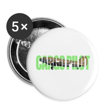 Cargo pilot C-46 - Buttons klein 25 mm (5er Pack) - Weiß - Vorne