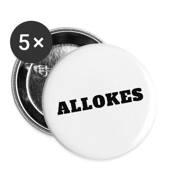 ALLOKES - Lot de 5 petits badges (25 mm) - blanc - Devant