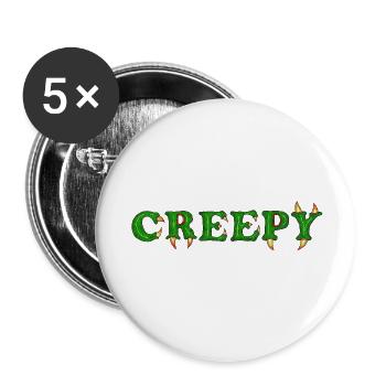 Creepy Monster Lettres Horreur Graphic Vêtements - Lot de 5 petits badges (25 mm) - blanc - Devant