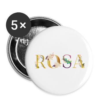 Rosa - Lot de 5 petits badges (25 mm) - blanc - Devant