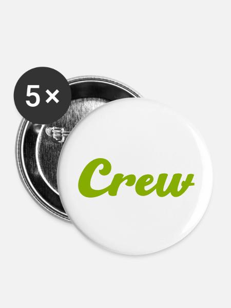 crew - Buttons klein 25 mm (5er Pack) - Weiß