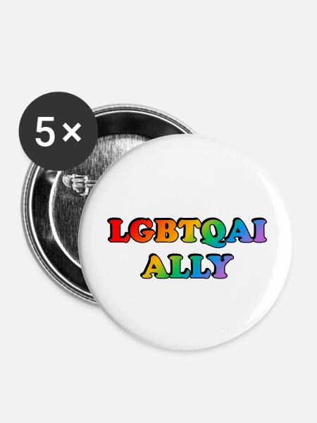 LGBTQI-Verbündeter - Buttons klein 25 mm (5er Pack) - Weiß