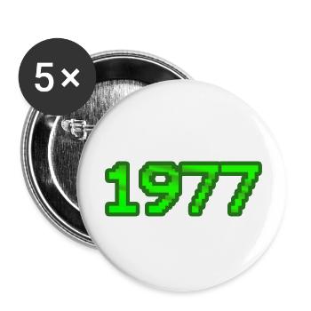 1977 - Buttons klein 25 mm (5er Pack) - Weiß - Vorne