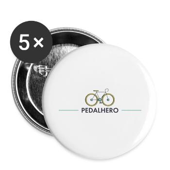 Pedalhero cycliste Vélo VTT - Lot de 5 petits badges (25 mm) - blanc - Devant