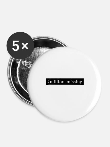 ME/CFS millionsmissing white - Buttons klein 25 mm (5er Pack) - Weiß