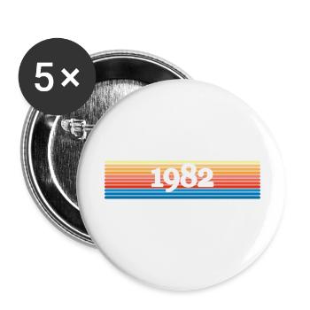 1982 - Lot de 5 petits badges (25 mm) - blanc - Devant