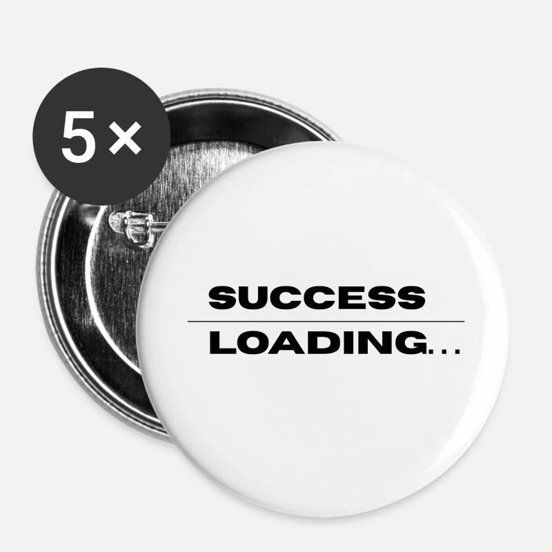 Success Loading – Motivational Quote Design - Buttons small 1''/25 mm (5-pack) - white