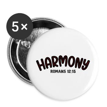 Harmony Red Line Typography - Buttons small 1''/25 mm (5-pack) - white - Front
