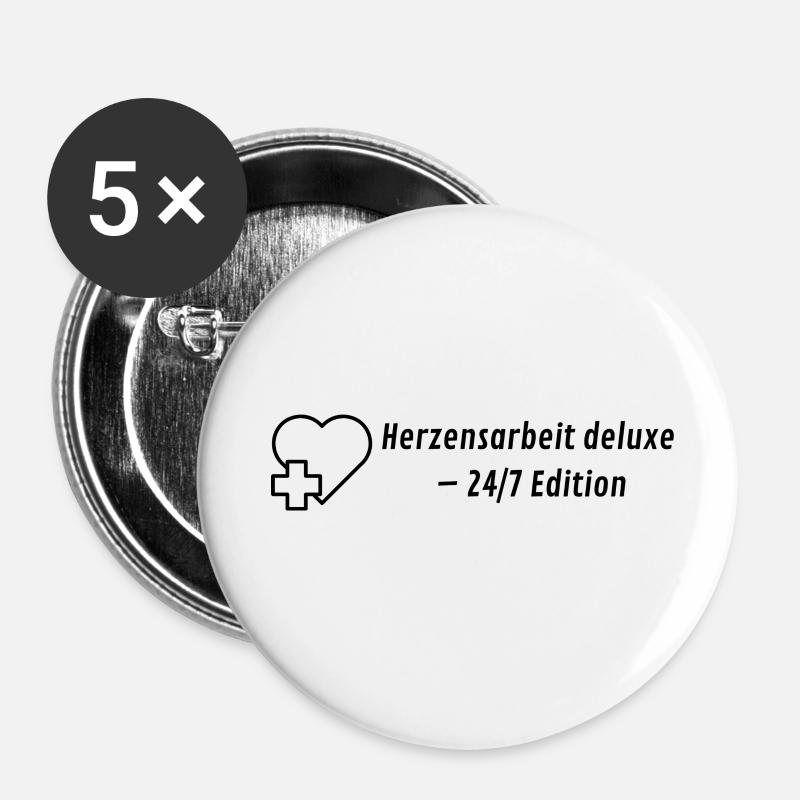 Heart Work Deluxe - 24/7 Edition - Buttons small 1''/25 mm (5-pack) - white
