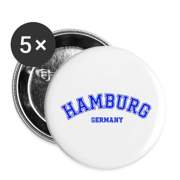 Hamburg Arch Kollegestil Shirt - Buttons klein 25 mm (5er Pack) - Weiß - Vorne