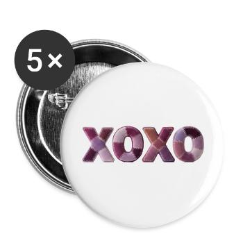 XOXO Love Tissu Design Tendance Première Tendance - Lot de 5 petits badges (25 mm) - blanc - Devant