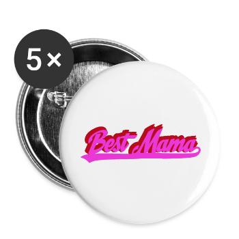 Meilleure typographie rétro Bold de Mama - Lot de 5 petits badges (25 mm) - blanc - Devant