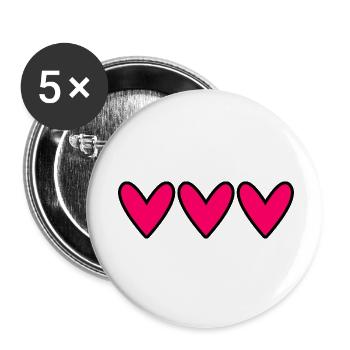 CŒUR. CŒURS. SAINT VALENTIN. LOVE. AMOUR. NOËL - Lot de 5 petits badges (25 mm) - blanc - Devant