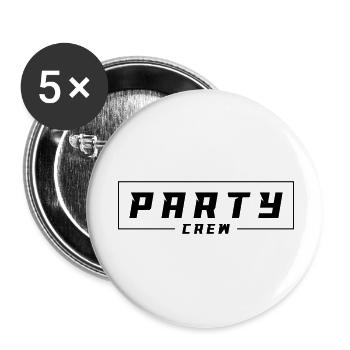 Équipe de fête - Lot de 5 petits badges (25 mm) - blanc - Devant