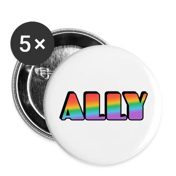 Ally Rainbow Letters - Buttons small 1''/25 mm (5-pack) - white - Front
