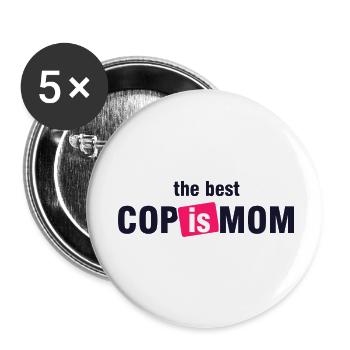 Bestes Cop Is Mom-Shirt - Buttons klein 25 mm (5er Pack) - Weiß - Vorne
