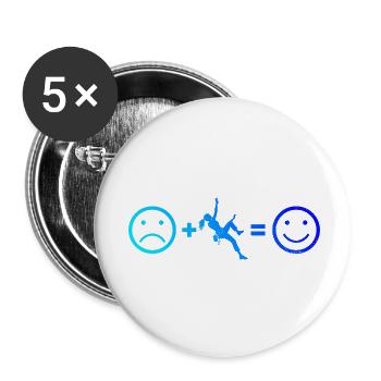 Geschenkidee für die Bouldererin mit Sportklettern - Buttons klein 25 mm (5er Pack) - Weiß - Vorne