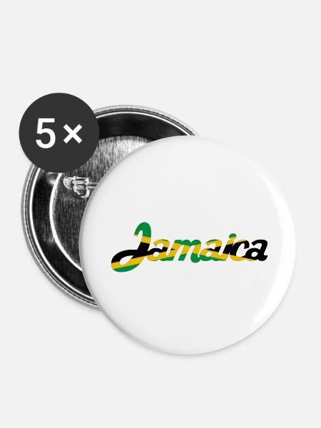 Jamaica - Buttons klein 25 mm (5er Pack) - Weiß