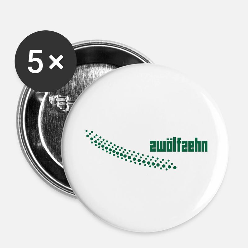 1210_2 - Lot de 5 petits badges (25 mm) - blanc