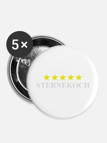 Sternekoch - Buttons klein 25 mm (5er Pack) - Weiß