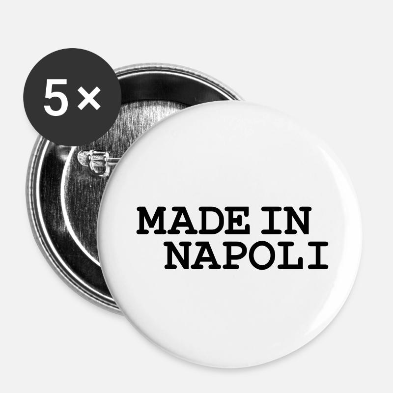 Napoli - Buttons klein 25 mm (5er Pack) - Weiß