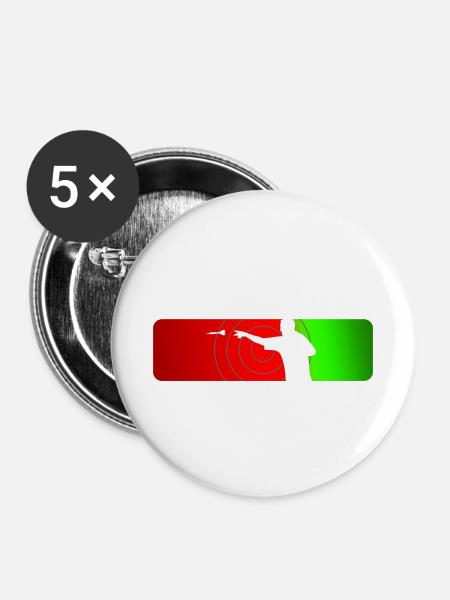 Dart Sport - Buttons klein 25 mm (5er Pack) - Weiß