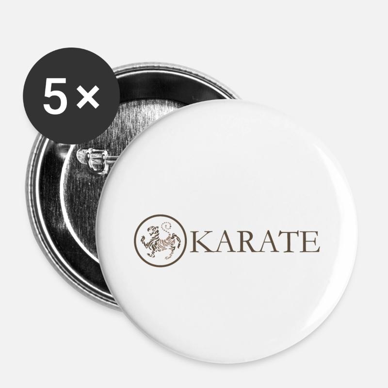 Karate-Karate-Logo - Buttons klein 25 mm (5er Pack) - Weiß