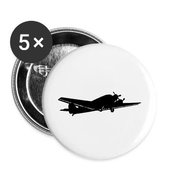Aunt Ju 52 Dessau pilot historic gift - Buttons small 1''/25 mm (5-pack) - white - Front