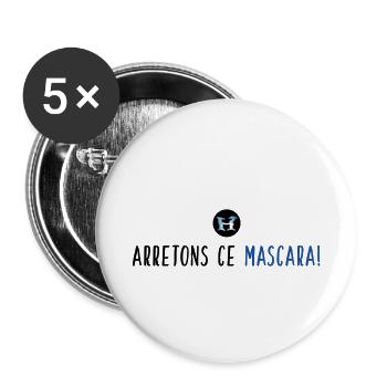 Stop This Mascara - Logo - Black Blue - Buttons small 1''/25 mm (5-pack) - white - Front
