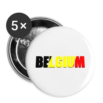 Belgium - Belgium soccer flag - Buttons small 1''/25 mm (5-pack) - white - Front
