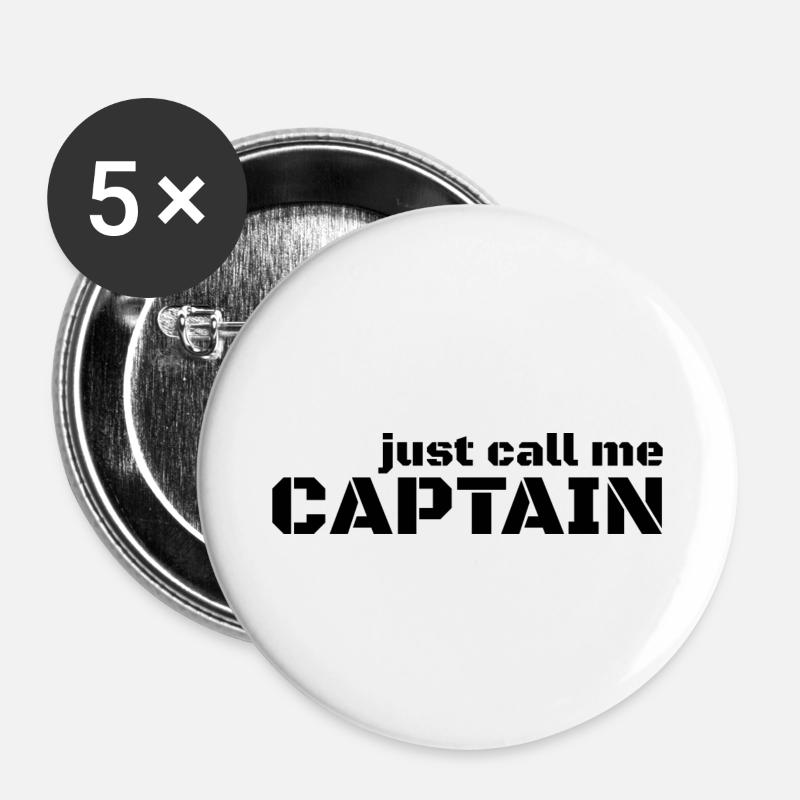 just call me captain - Buttons small 1''/25 mm (5-pack) - white