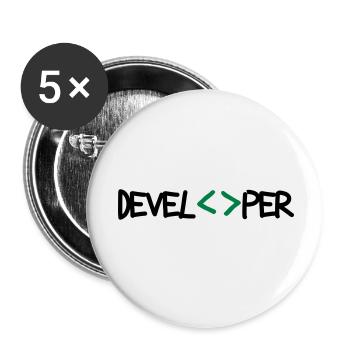 [ Developper ] - Lot de 5 petits badges (25 mm) - blanc - Devant