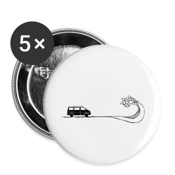 Campeur sur la plage - Lot de 5 petits badges (25 mm) - blanc - Devant