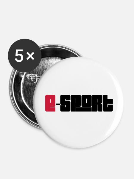 E-Sport - Buttons klein 25 mm (5er Pack) - Weiß