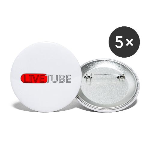 Livetube - Buttons/Badges lille, 25 mm (5-pack)