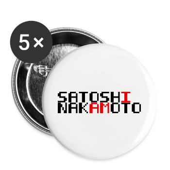 I am Satoshi Nakamoto - Bitcoin - Buttons klein 25 mm (5er Pack) - Weiß - Vorne