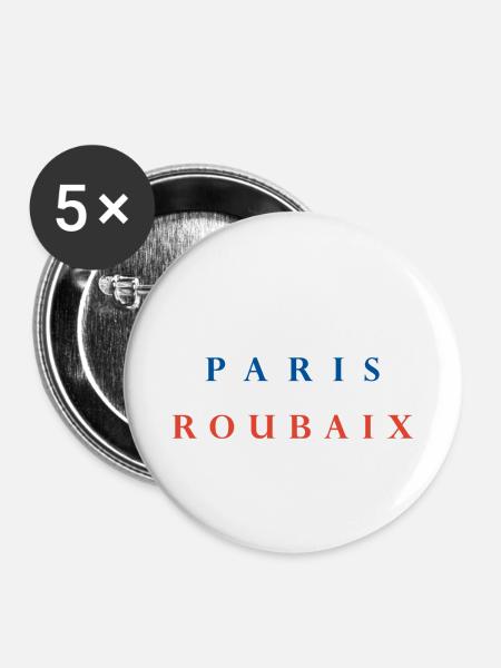 Paris Roubaix - Buttons klein 25 mm (5er Pack) - Weiß