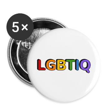 Couleurs arc-en-ciel LGBTIQ - Mois de la fierté - Lot de 5 petits badges (25 mm) - blanc - Devant