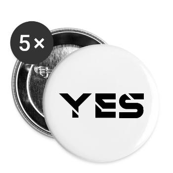 YES yes ja - Buttons klein 25 mm (5er Pack) - Weiß - Vorne