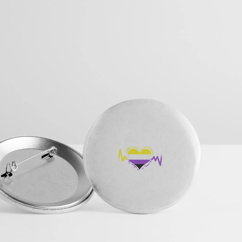 Nonbinary Pride Heartbeat Nonbinary Pride Buttons klein 25 mm (5er Pack)