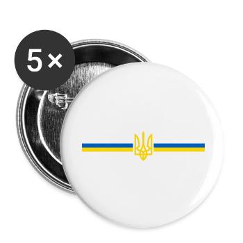 Ukraine - Buttons klein 25 mm (5er Pack) - Weiß - Vorne