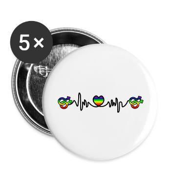 Homo heartbeat cardio - Buttons small 1''/25 mm (5-pack) - white - Front