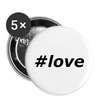 #love - Buttons klein 25 mm (5er Pack) - Weiß - Vorne