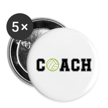 Entraîneur de handball - Lot de 5 petits badges (25 mm) - blanc - Devant