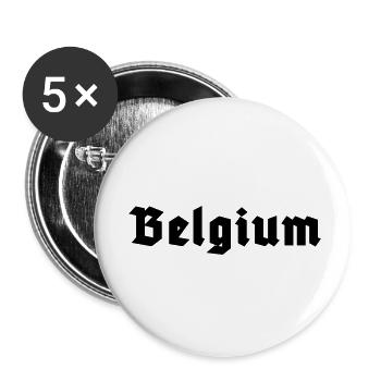 BELGIUM Belgie Belgique Belgio - Lot de 5 petits badges (25 mm) - blanc - Devant