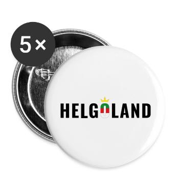 Insel Helgoland Schriftzug - Buttons klein 25 mm (5er Pack) - Weiß - Vorne
