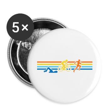 Triathlon, Swimming, Cycling, Running, Sports - Buttons small 1''/25 mm (5-pack) - white - Front